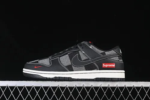 All categories Nk SB Dunk Series Nk SB Dunk Low High-end customized low-top sneakers Nike SB Dunk Low Sup co-branded black and gray style High-end customized low-top casual sneakers SC0601-462